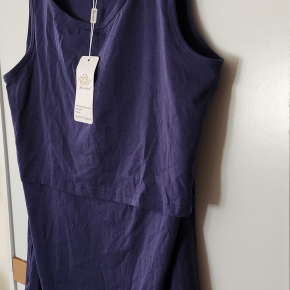 NWT-2 BEARSLAND Stylish Pregnant Maternity Nursing Tank Tops. Black&Blue. Medium - Picture 14 of 16